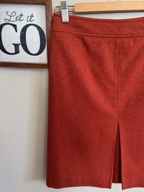 LOFT Burnt Orange wool blend A Line Pencil Skirt